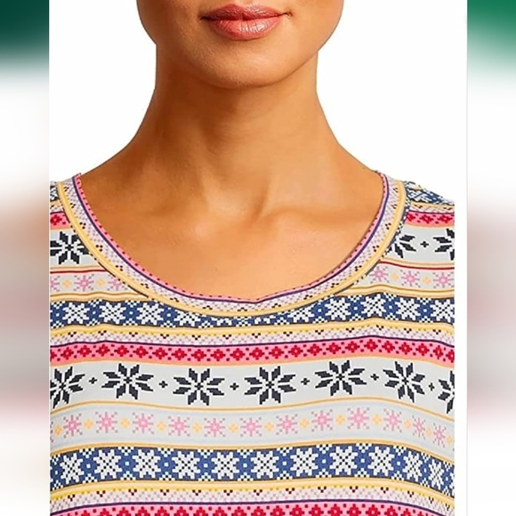 SECRET TREASURES Sleep Shirt Dress Fair Isle NWT - S/M - Picture 13 of 14